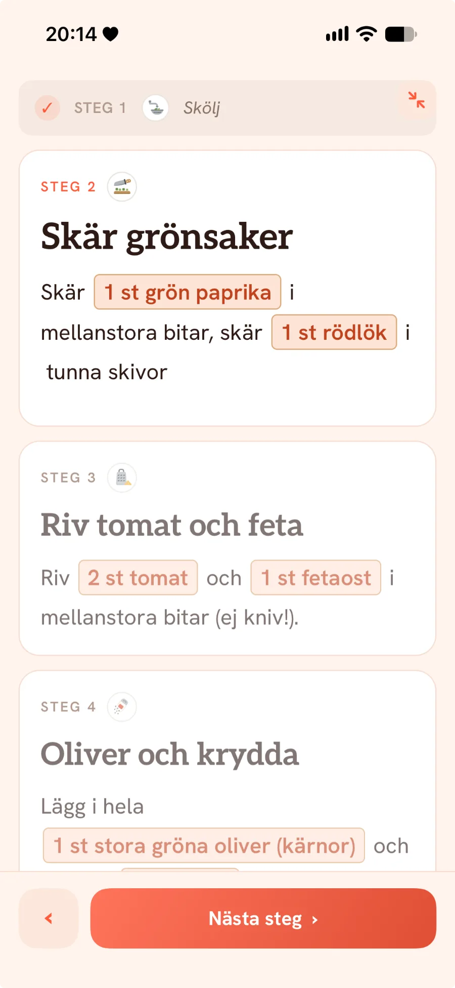 Lagningsläget i SousChef